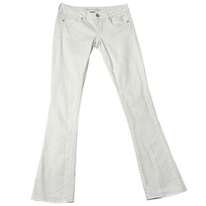 American Eagle Skinny Kick Jeans Womens 6 Long White Stretch Y2K Boho Indie